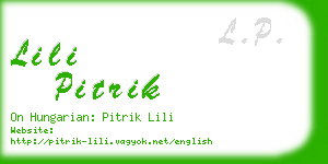 lili pitrik business card